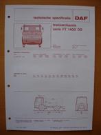 DAF FT 1400 DD Technische Specificatie folder 1976 - 4x2, Ophalen, Zo goed als nieuw, Overige merken, DAF