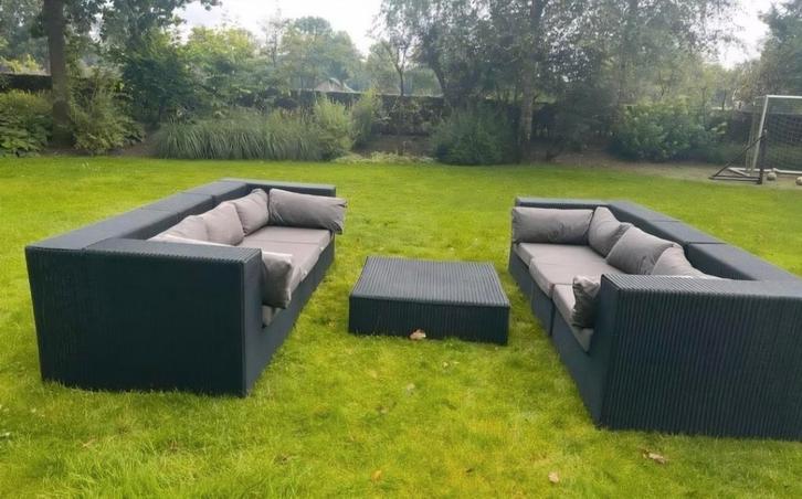 prachtige xl loungeset van merk BOREK, Tuin en Terras, Tuinsets en Loungesets, Zo goed als nieuw, Wicker, Hocker, Ophalen of Verzenden