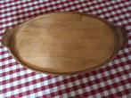 Dienblad eiken antiek ovaal gekuipt met messing banden., Antiek en Kunst, Ophalen of Verzenden