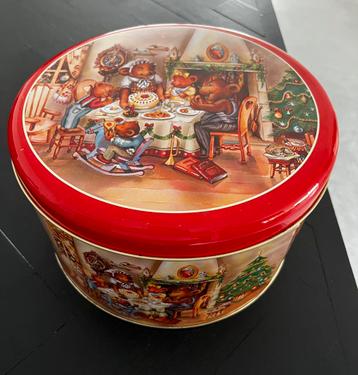 Zeer leuk groot blik beer beren kerst tafereel beschikbaar voor biedingen