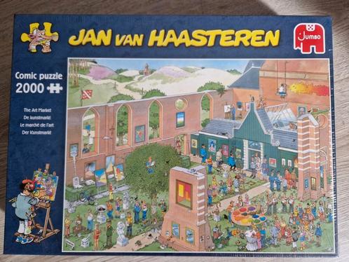 Jan van Haasteren puzzel 2000 sts DE KUNSTMARKT, Hobby en Vrije tijd, Denksport en Puzzels, Nieuw, Legpuzzel, Meer dan 1500 stukjes