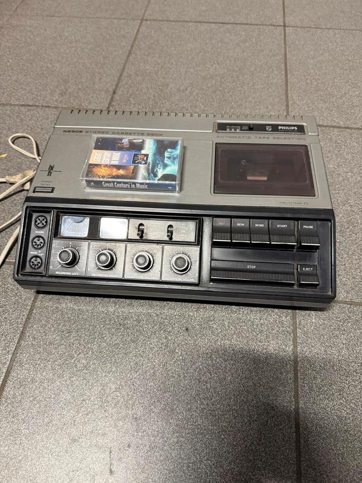 Philips N2508 Cassettedeck - Vintage, Audio, Tv en Foto, Cassettedecks, Enkel, Philips, Tape counter, Ophalen of Verzenden