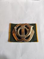 GJ oud koper baretembleem. Een oogje los, maar nog aanwezig., Verzamelen, Ophalen of Verzenden, Landmacht, Nederland, Embleem of Badge