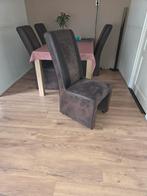 Mooie set van 6 bruine eetkamerstoelen, Huis en Inrichting, Stoelen, Gebruikt, Bruin, Modern, Vijf, Zes of meer stoelen