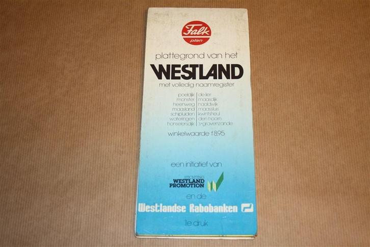Falk Plattegrond van het Westland - 1e druk ca 1975, Boeken, Atlassen en Landkaarten, Gelezen, Landkaart, Nederland, 1800 tot 2000