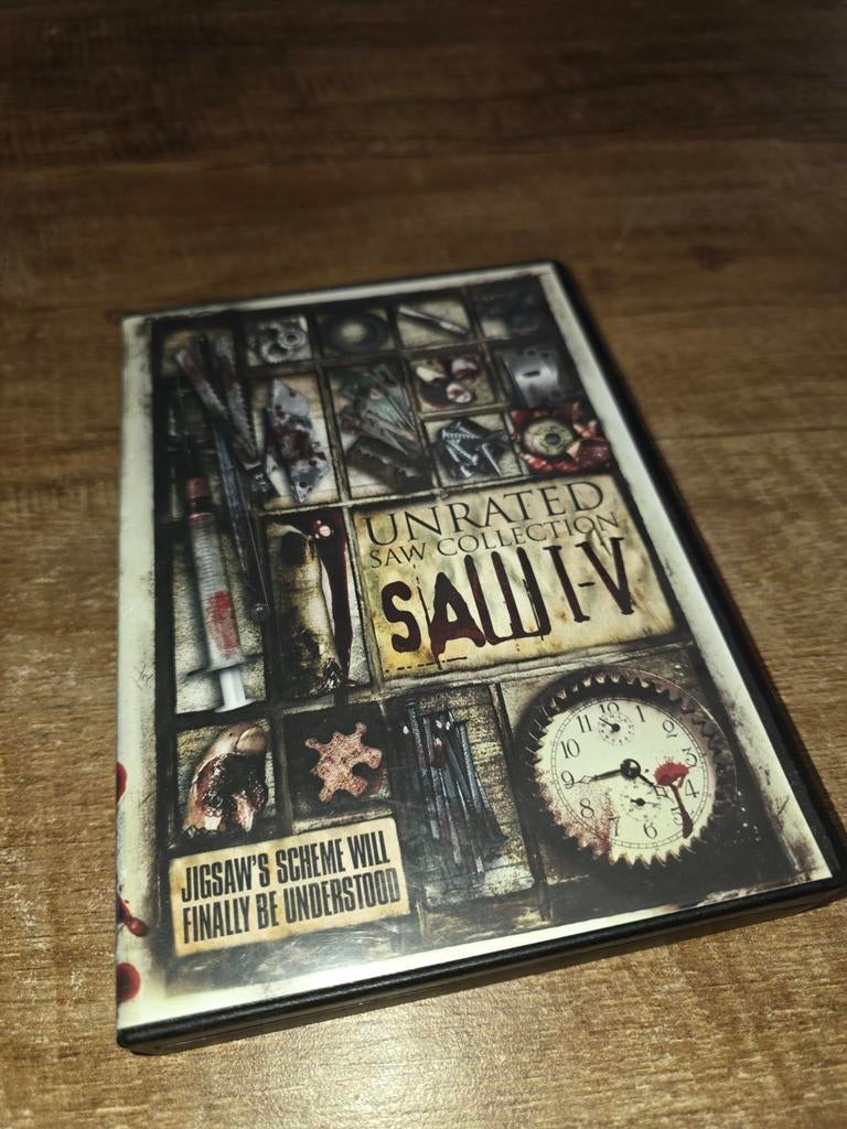 Saw DVD Box 1 t/m 5, Cd's en Dvd's, Dvd's | Horror, Gebruikt, Vanaf 16 jaar, Verzenden, Boxset
