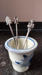 3 theelepels met gratis hollands potje., Ophalen of Verzenden, Gebruikt, Overige materialen