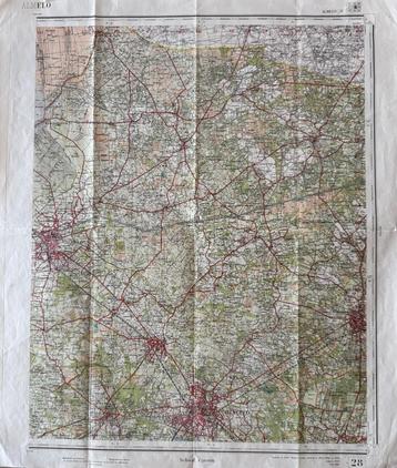 Oude Nederlandse stafkaart Almelo 28O en 28W 1:50.000 1935-1 beschikbaar voor biedingen