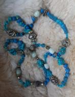 Turquoise ketting 120 cm, Sieraden, Tassen en Uiterlijk, Kettingen, Verzenden, Zo goed als nieuw, Blauw, Overige materialen