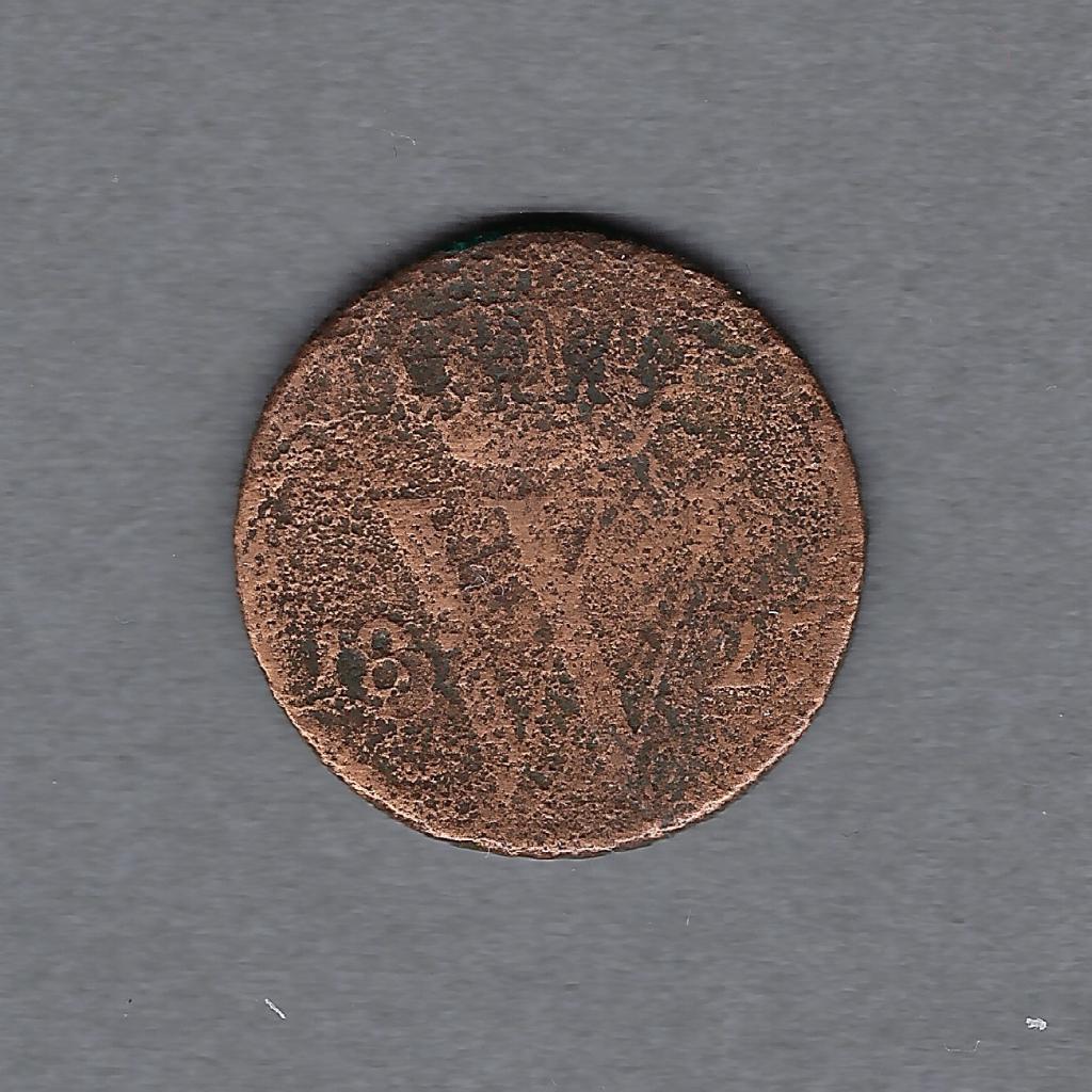 1/2 (halve) cent 1827U Willem I, Postzegels en Munten, Munten | Nederland, Ophalen of Verzenden, Koning Willem I, Overige waardes