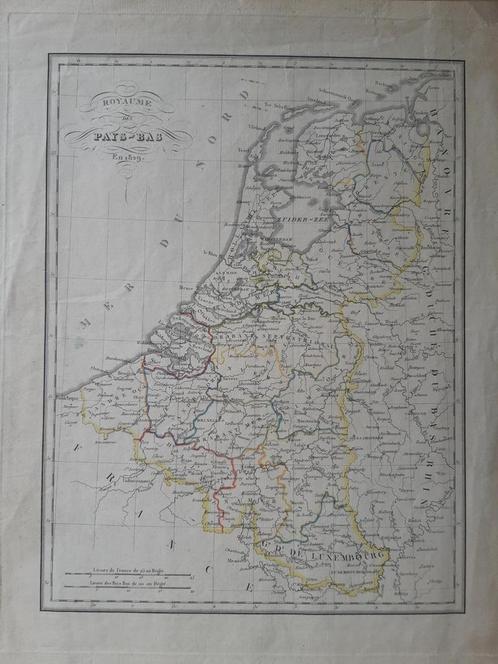 04 / gekleurde kopergravure 1829 van Nederland Pays-Bas, Boeken, Atlassen en Landkaarten, Zo goed als nieuw, Landkaart, Nederland