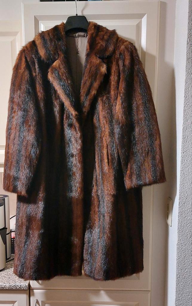 Vintage Volkovič Bontjas, Kleding | Dames, Jassen | Zomer, Zo goed als nieuw, Maat 42/44 (L), Bruin, Ophalen of Verzenden