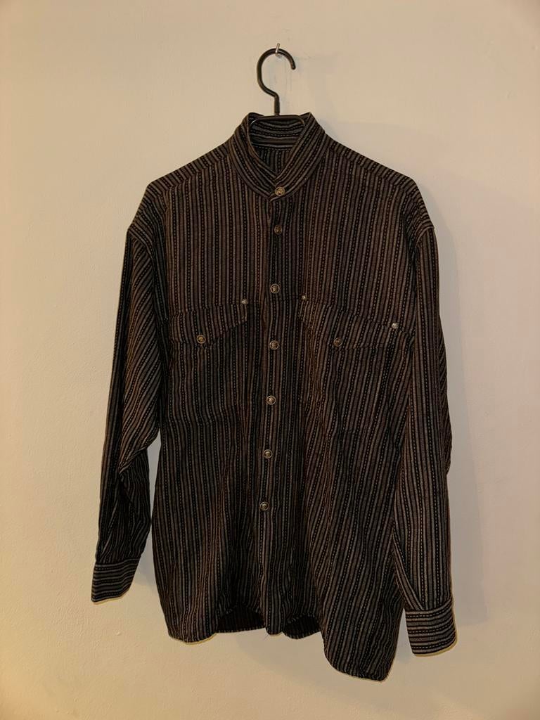 Vintage Versace overhemd – Medusa knopen – Made in Italy – M, Kleding | Heren, Overhemden, Zo goed als nieuw, Halswijdte 41/42 (L)