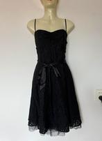 Prachtige zwarte feestjurk kant strapless ceintuur petticoat, H&M, Zwart, Maat 42/44 (L), Ophalen of Verzenden
