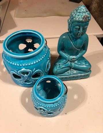 Riverdale Kaarsenhouder/Bloempot & Boeddha Set beschikbaar voor biedingen