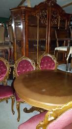 4 barok eetkamer stoelen met tafel, Antiek en Kunst, Antiek | Meubels | Stoelen en Banken, Ophalen