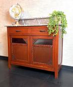 Vintage commode - dressoir, grijs marmer blad., Ophalen, Gebruikt, Vintage, Met deur(en)