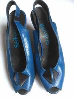 Seducta Vintage Peeptoe Slingback Pumps Paris Maat 35, Blauw, Ophalen of Verzenden, Zo goed als nieuw, Schoenen met hoge hakken