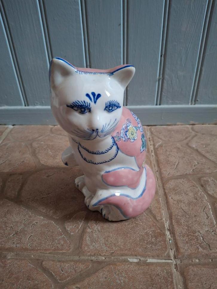Vintage Chinese keramische kat jaren 60-70, Antiek en Kunst, Antiek | Keramiek en Aardewerk, Ophalen of Verzenden