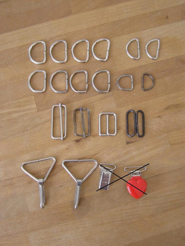 Metalen gespen en sluitingen, zilver en brons; div.maten, Hobby en Vrije tijd, Naaien en Fournituren, Gebruikt, Rits of Sluiting