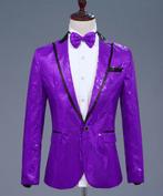 Heren paars paillet glitter colbert mannen paarse blazer jas, Kleding | Heren, Kostuums en Colberts, Verzenden, Nieuw, Paars