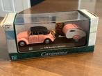 Hongwell vw  beetle cabriolet. Met caravan 1:43, Hobby en Vrije tijd, Modelauto's | 1:43, Ophalen of Verzenden, Zo goed als nieuw