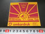 sticker ede heideweek 1981, Ophalen, Zo goed als nieuw