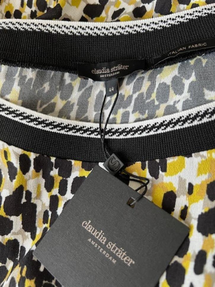 NIEUW Claudia Strater top leo zwart wit geel 44, Kleding | Dames, Tops, Nieuw, Maat 42/44 (L), Zwart, Korte mouw, Verzenden