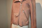 Tigha soepel vallende leren jas biker model oud roze mt L, Verzenden, Maat 42/44 (L), Zo goed als nieuw, Tigha