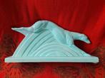 Art Deco beeld Francois hazewindhond turquoise, Ophalen of Verzenden