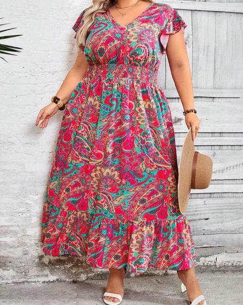 A-lijn jurkje all over print Roze ** NIEUW **, Kleding | Dames, Grote Maten, Nieuw, Jurk, Roze, Verzenden