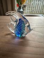 Prachtige vintage kunst glas vis sculptuur blauw wit helder, Verzamelen, Beelden en Beeldjes, Ophalen of Verzenden, Zo goed als nieuw