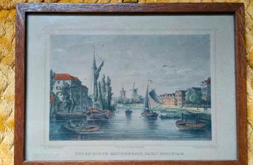 Staal gravure Mathenesse nabij Schiedam 1853 beschikbaar voor biedingen