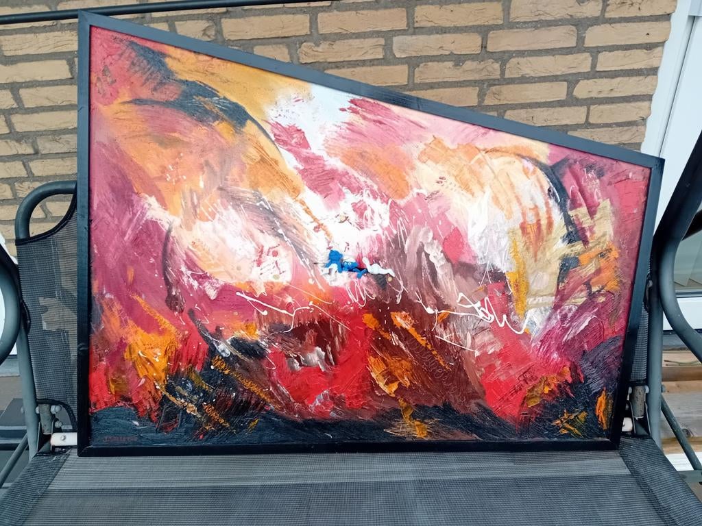 Schilderij met smurfen, Antiek en Kunst, Kunst | Schilderijen | Modern, Ophalen