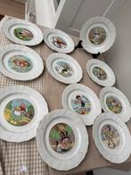 Antiek Franse bordjes maand afbeelding Moulin des Loups, Ophalen of Verzenden