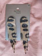 Oorbellen met strass steentjes, Overige materialen, Hangers, Zwart, Ophalen of Verzenden