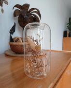 Glazen waxinelichthoudertje met droogbloemen, Ophalen of Verzenden, Zo goed als nieuw, Overige materialen, Minder dan 25 cm