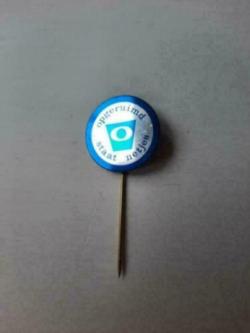 Opgeruimd staat netjes Groot Blauw Zilverkleurig Speldje, Verzamelen, Speldjes, Pins en Buttons, Zo goed als nieuw, Speldje of Pin