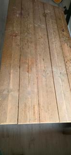 Robuuste eettafel met stalen X poten, Ophalen, Gebruikt, 200 cm of meer, 50 tot 100 cm