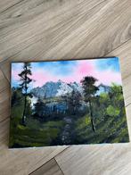 Origineel kunstwerk - Bob Ross geïnspireerd schilderij, Antiek en Kunst, Kunst | Schilderijen | Klassiek, Ophalen of Verzenden