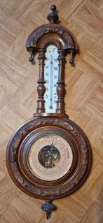 Antieke barometer met thermometer, Ophalen of Verzenden, Gebruikt, Binnenthermometer