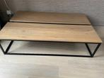 2 langwerpige salontafels met massief eikenblad., Huis en Inrichting, Tafels | Salontafels, Ophalen, Gebruikt, 100 tot 150 cm