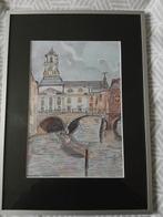 Gemengde tekening stadhuis Dordrecht., Antiek en Kunst, Ophalen of Verzenden