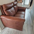 Leren tweezitsbank, bruin, Huis en Inrichting, Banken | Sofa's en Chaises Longues, Ophalen, Gebruikt, 150 tot 200 cm, Tweepersoons