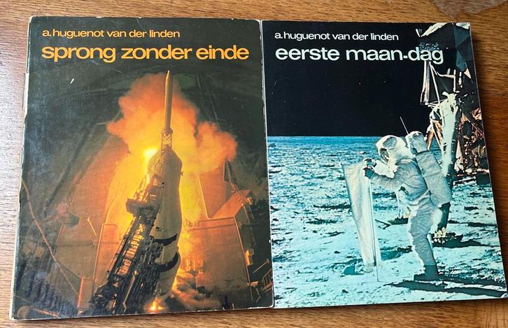 2 Boeken A. Hugenholtz van der Linden - Ruimtevaart, Boeken, Techniek, Gelezen, Overige onderwerpen, Ophalen of Verzenden