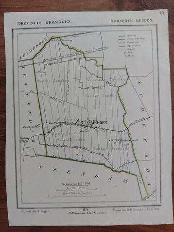 27 / Gemeente Meeden Groningen Litho uit 1867 van J. Kuyper beschikbaar voor biedingen