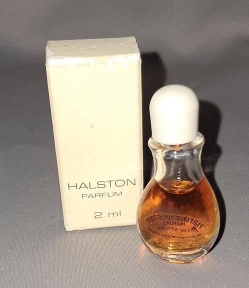 volle parfum mini Halston + Doosje, Verzamelen, Parfumverzamelingen, Zo goed als nieuw, Miniatuur, Gevuld, Ophalen of Verzenden