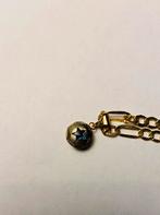 14K Gouden Ketting met Ster Hanger & Blauwe Steen, Ophalen of Verzenden, Nieuw, Goud, Met edelsteen