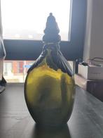 Decoratieve art nouveau groene glazen fles, Antiek en Kunst, Antiek | Glas en Kristal, Ophalen of Verzenden