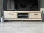Tv meubel hout / staal, Huis en Inrichting, Kasten | Televisiemeubels, Ophalen, 150 tot 200 cm, Zo goed als nieuw, Minder dan 100 cm